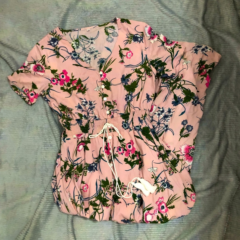 🌻Floral maxi button up dress